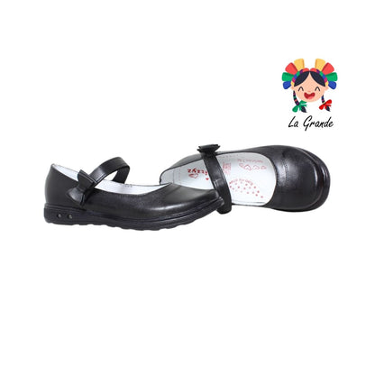 953 WIZZYZ Negro Piel Zapato Escolar para Dama