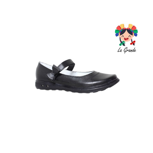953 WIZZYZ Negro Piel Zapato Escolar para Dama