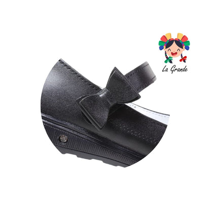 953 WIZZYZ Negro Piel Zapato Escolar para Dama