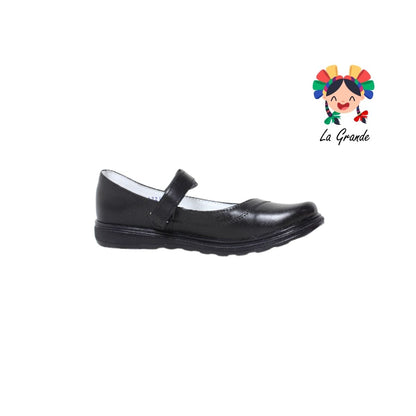 953 WIZZYZ Negro Piel Zapato Escolar para Dama