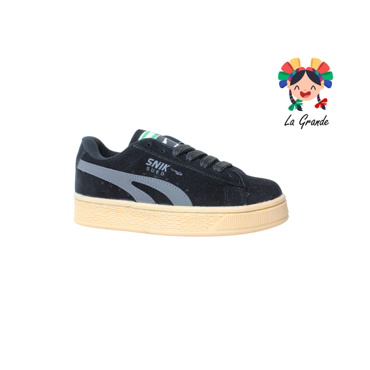 010 SNIK Negro Oxford Sint Tenis Choclo Casual para Niña, Niño, Dama y Joven