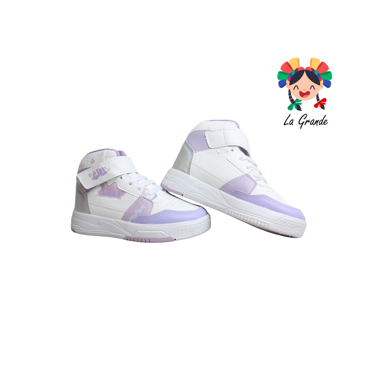 167 LUX-10 Blanco Lila Tenis Casual para Niña