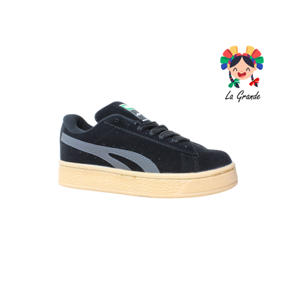 010 SNIK Negro Oxford Tenis Casual para Niña,Niño,Dama y Joven