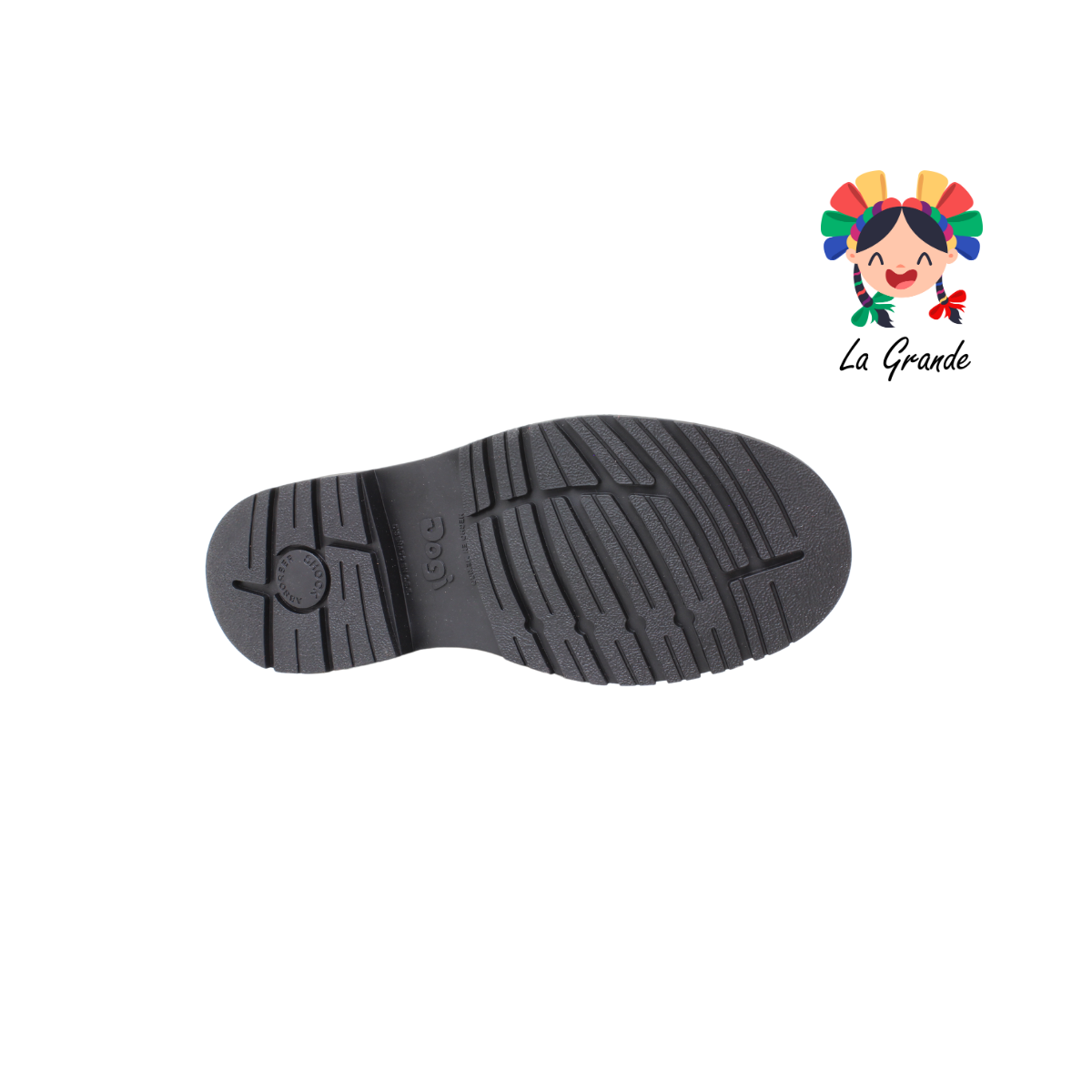 9708 DOGI Negro Piel Zapato tipo Bota Escolar para Niño y Joven