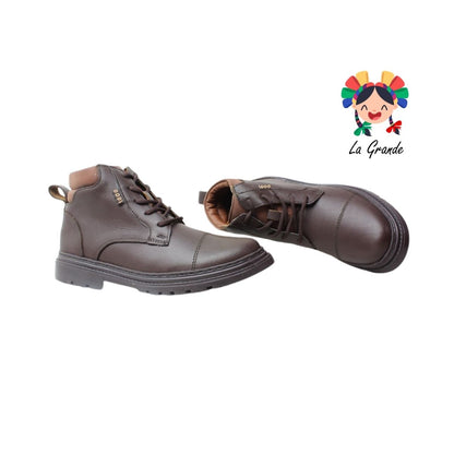 9712 DOGI Café Piel Bota Casual para Joven y Dama