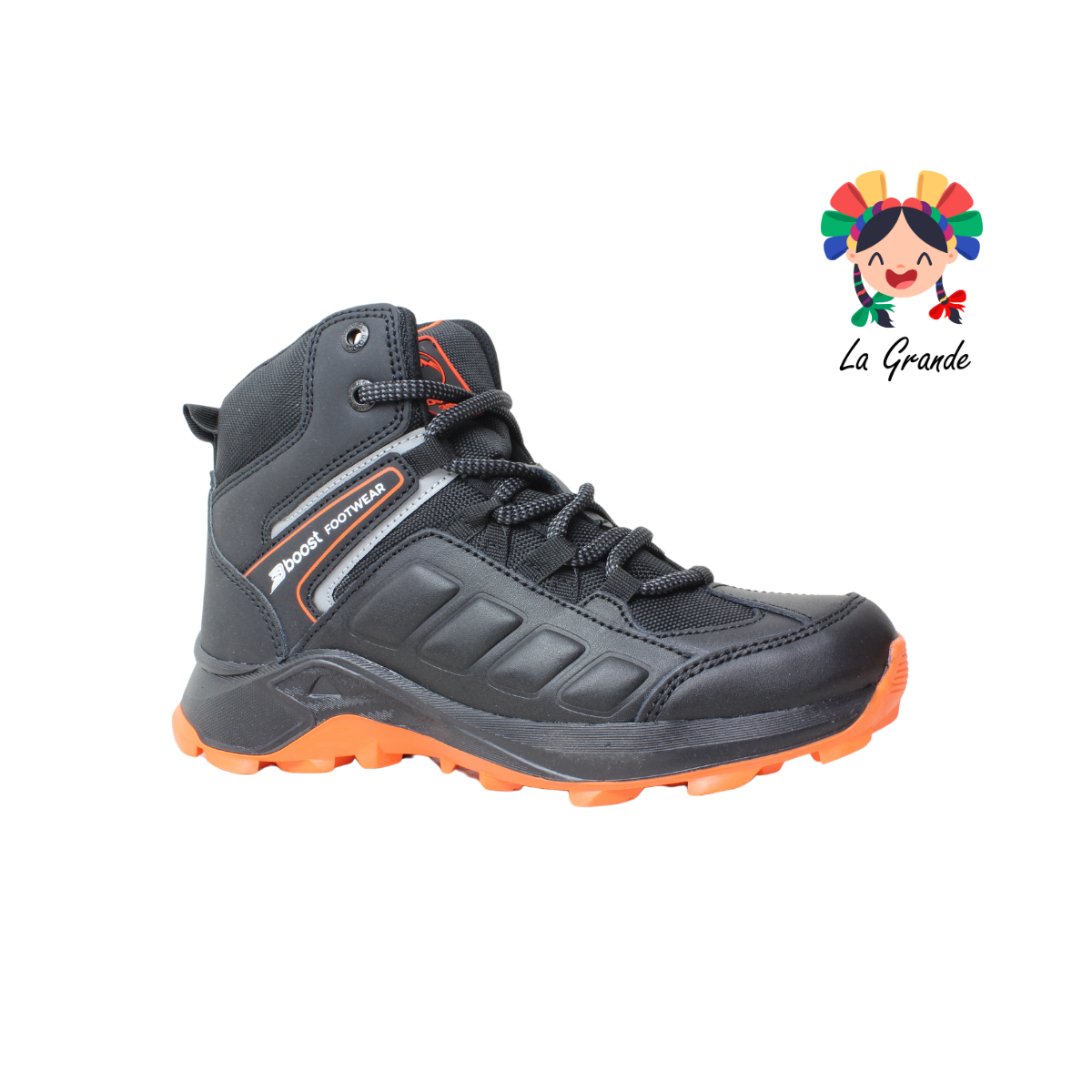 975 BOOST Negro Naranja Bota con Casco de Acero para Caballero