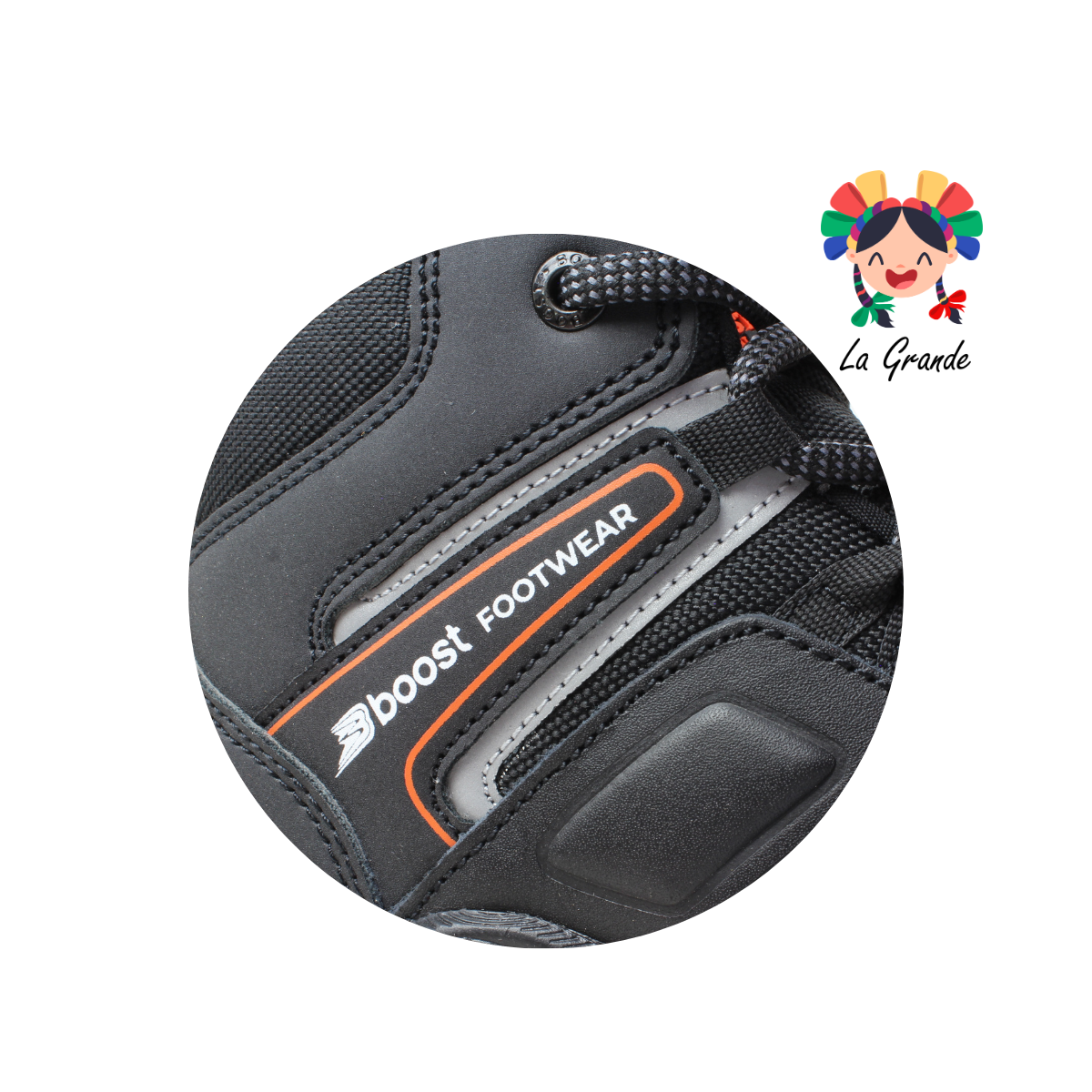 975 BOOST Negro Naranja Bota con Casco de Acero para Caballero