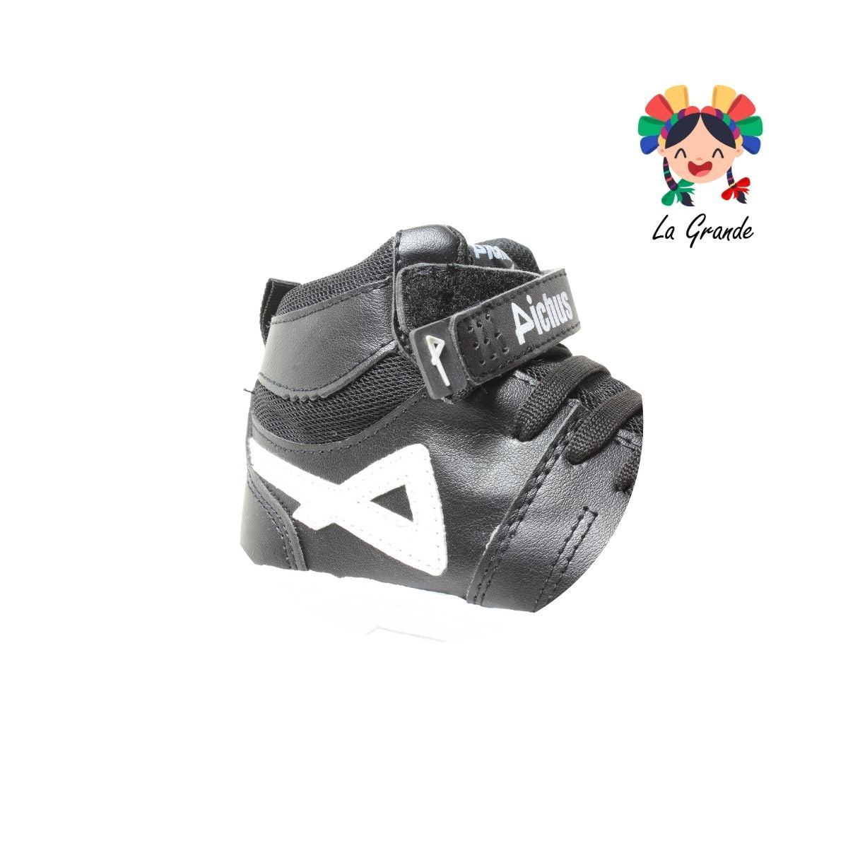 400 PICHUS Negro Blanco Sintético Tenis Casual para Niña y Niño