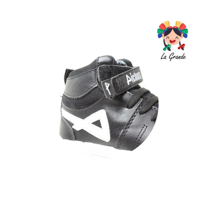 400 PICHUS Negro Blanco Sintético Tenis Casual para Niña y Niño