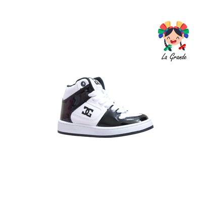 850 GMC Negro Blanco Charol Tenis Casual para Niño