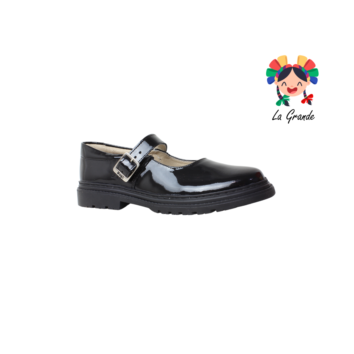 9803 DOGI Negro Charol Zapato Escolar para Niña y Dama