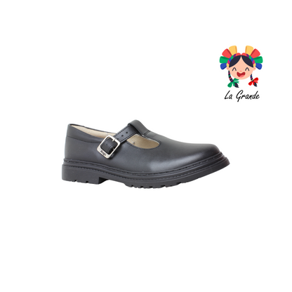 9804 DOGI Negro Piel Zapato Escolar para Niña y Dama