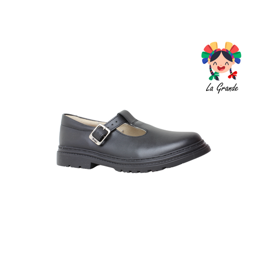 9804 DOGI Negro Piel Zapato Escolar para Niña y Dama