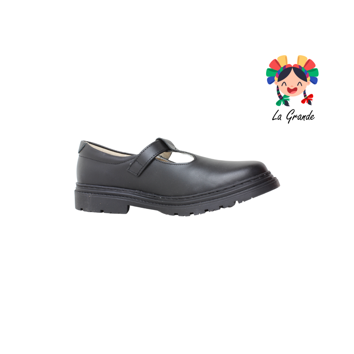 9804 DOGI Negro Piel Zapato Escolar para Niña y Dama