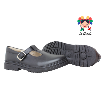 9804 DOGI Negro Piel Zapato Escolar para Niña y Dama
