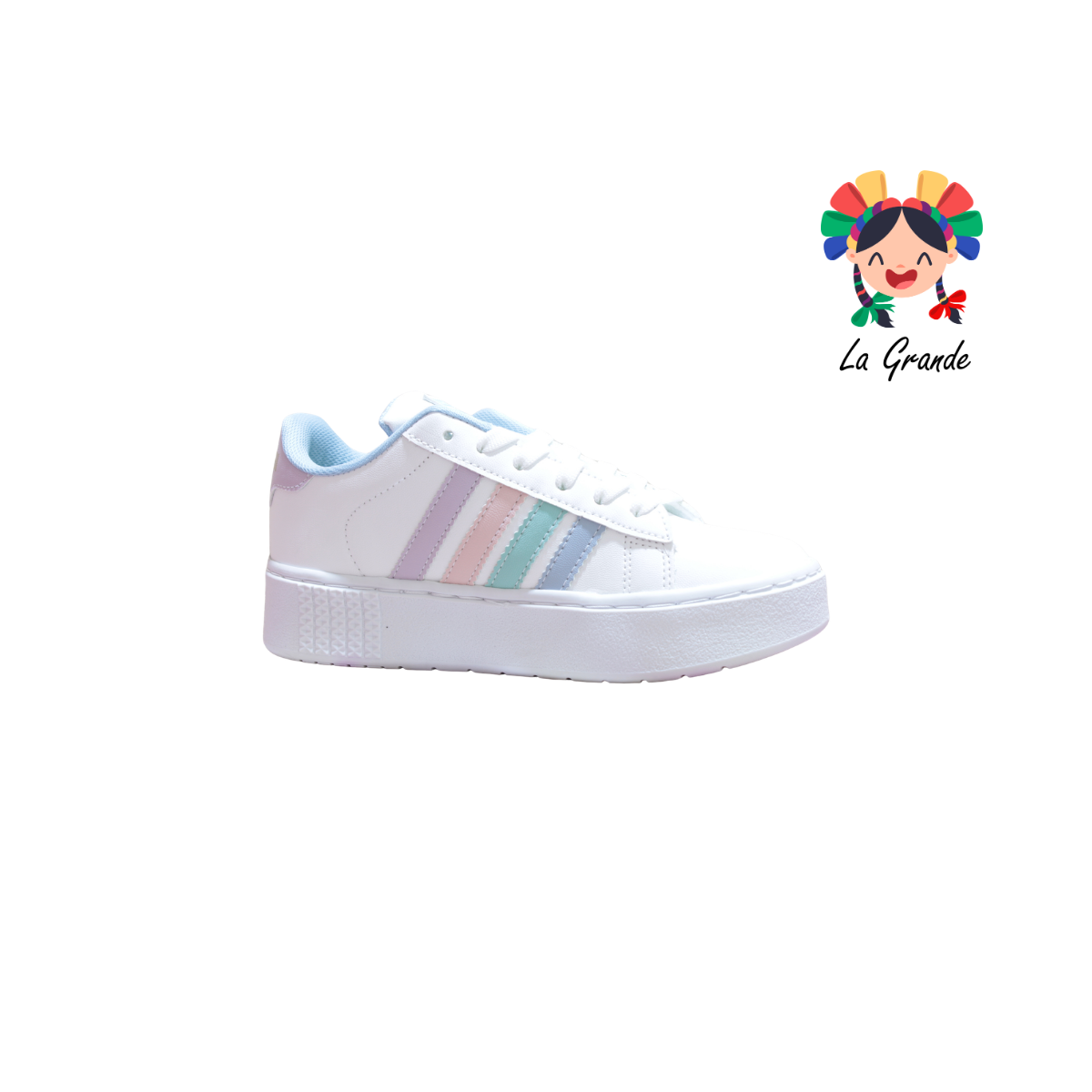 1420 VANPERSSI Blanco Pastel Sint Tenis Casual para Dama