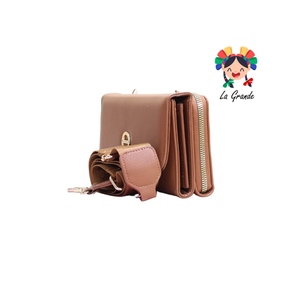 067 TONY Bolsa tipo Cartera Camel Casual para Dama