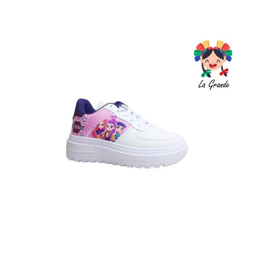 V-6009 SCARE Blanco Uva Tenis Casual para Niña