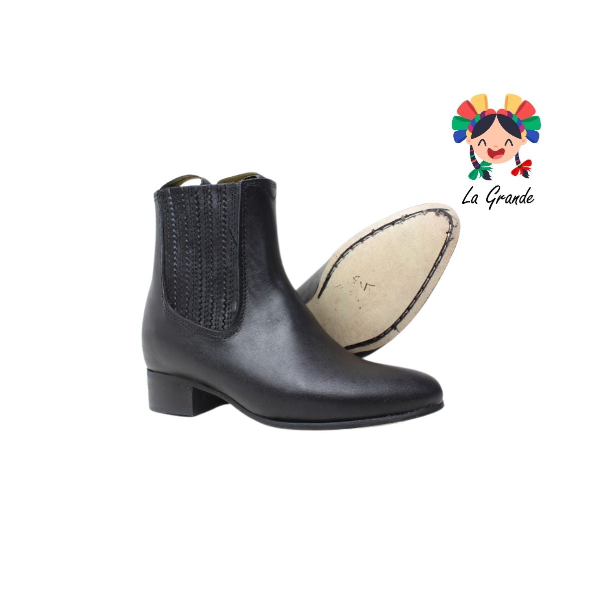 99 RELAMPAGO Negro Piel Oscaria Bota Casual para Niño y Caballero
