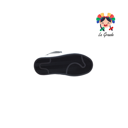 850 GMC Negro Blanco Charol Tenis Casual para Niño