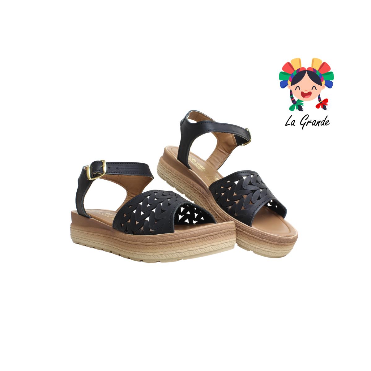 512 LADY MARY Azteca Negro Sandalia para Dama