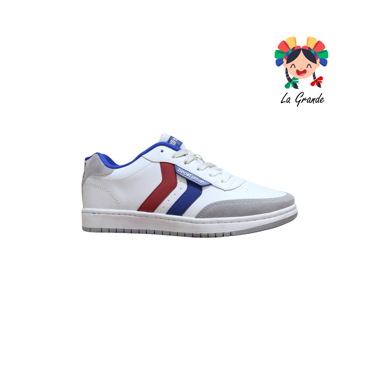 338 BOOST Bco Rey Rojo Napa Tenis Casual para Caballero