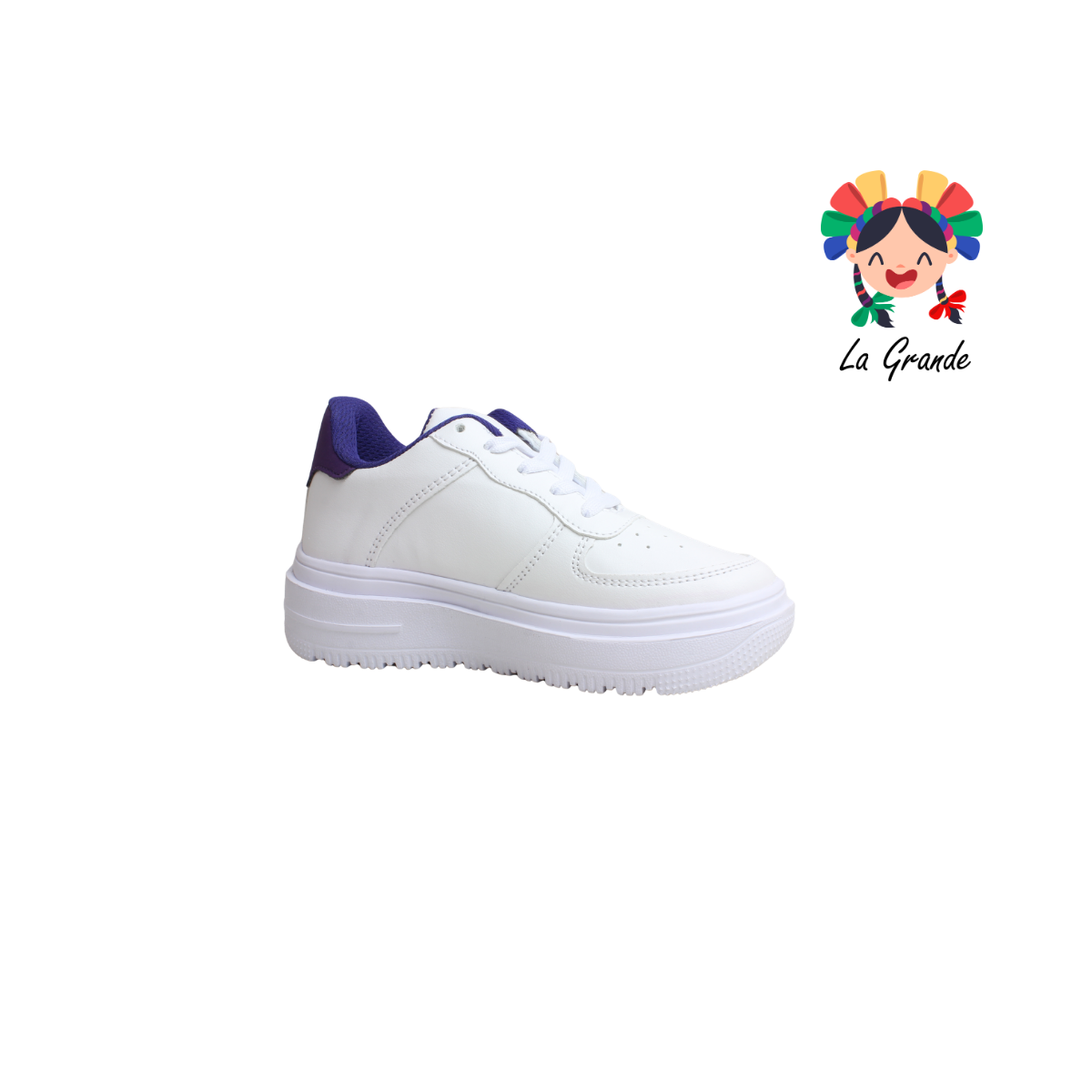 V-6009 SCARE Blanco Uva Tenis Casual para Niña