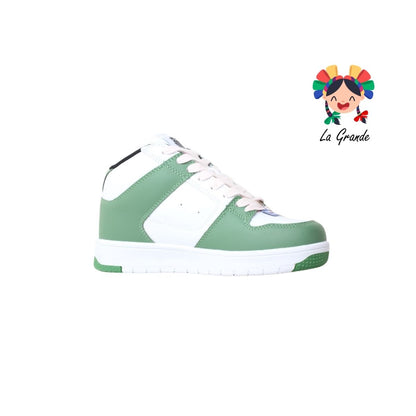 9F731178 K-SWISS Verde Blanco Butter Tenis Casual para Dama y Joven