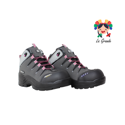 1958 DISCOVERY Gris Rosa Textil Bota Industrial con Casco de Poliamida para Dama