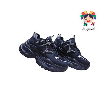 G04-1A FOSUM Negro Negro Textil Tenis Casual para Dama