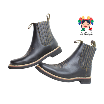 266 NOOKIE TOWN Negro Grasso Piel Botin Vaquero para Caballero