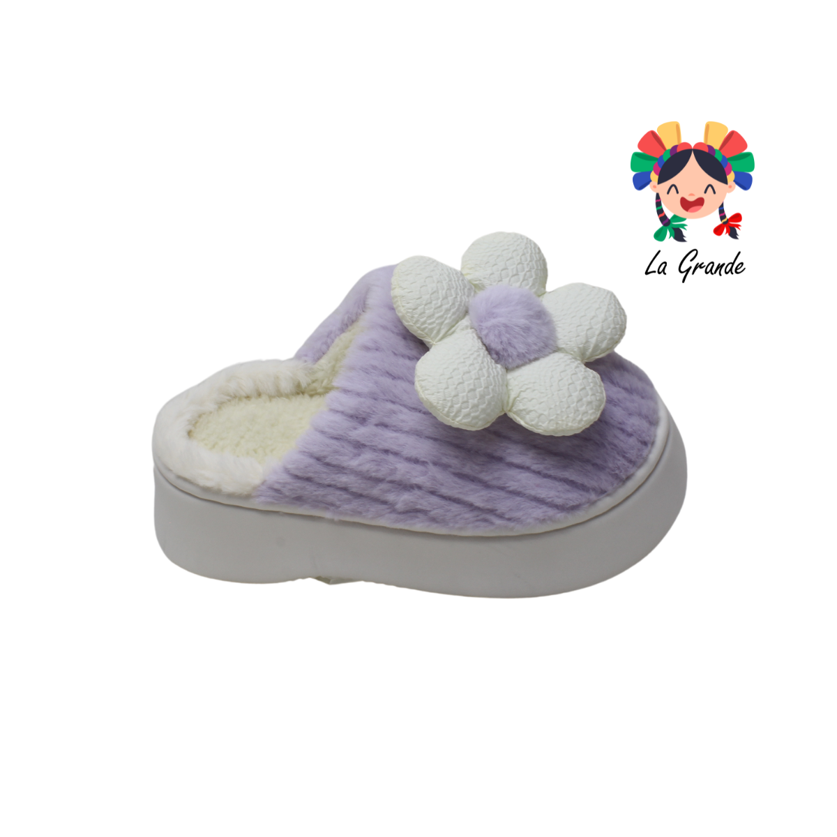 A-5023 TIGRE Flor Multicolor Sintético Pantufla con Plataforma para Dama