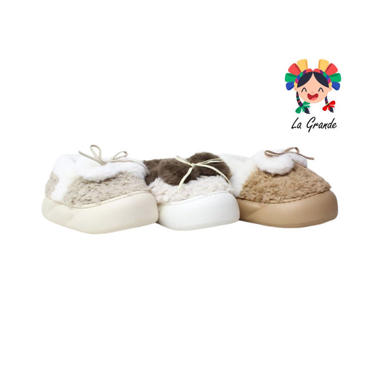 A-5042 ZXXG Multicolor Moño Listón Pantufla Afelpada para Dama