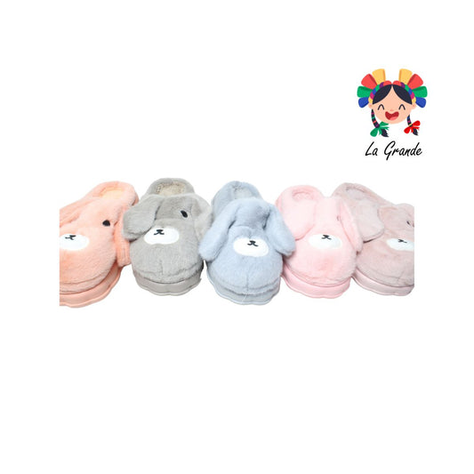 A-5048 TIGRE Multicolor Perrito Pantufla Afelpada  para Dama