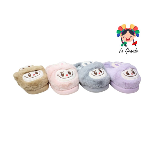 A-5183 ZXXG Multicolor Labubu Pantufla Afelpada para Dama