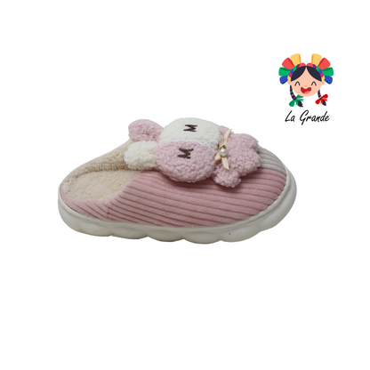 AB-137 TIGRE Conejo Multicolor Sintético Pantufla con Plataforma para Dama