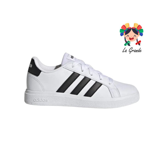 GRAND COURT ADIDAS Blanco Negro Tenis Casual para Dama y Joven Importado Original