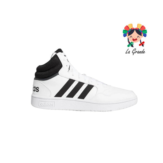 CASUAL HOOPS 3.0 ADIDAS Blanco Negro Tenis Casual para Caballero Importado Original