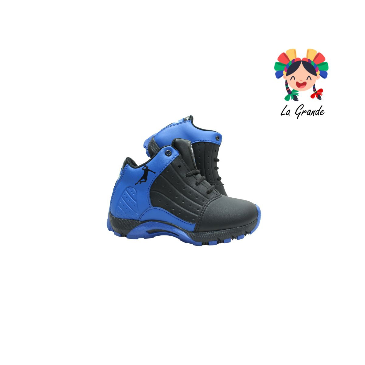 AP-99 APOORT Azul Negro Piel Tenis Tipo Bota para Niño