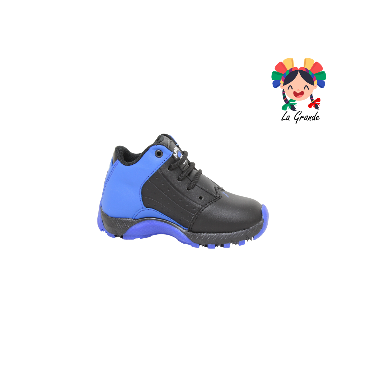 AP-99 APOORT Azul Negro Piel Tenis Tipo Bota para Niño