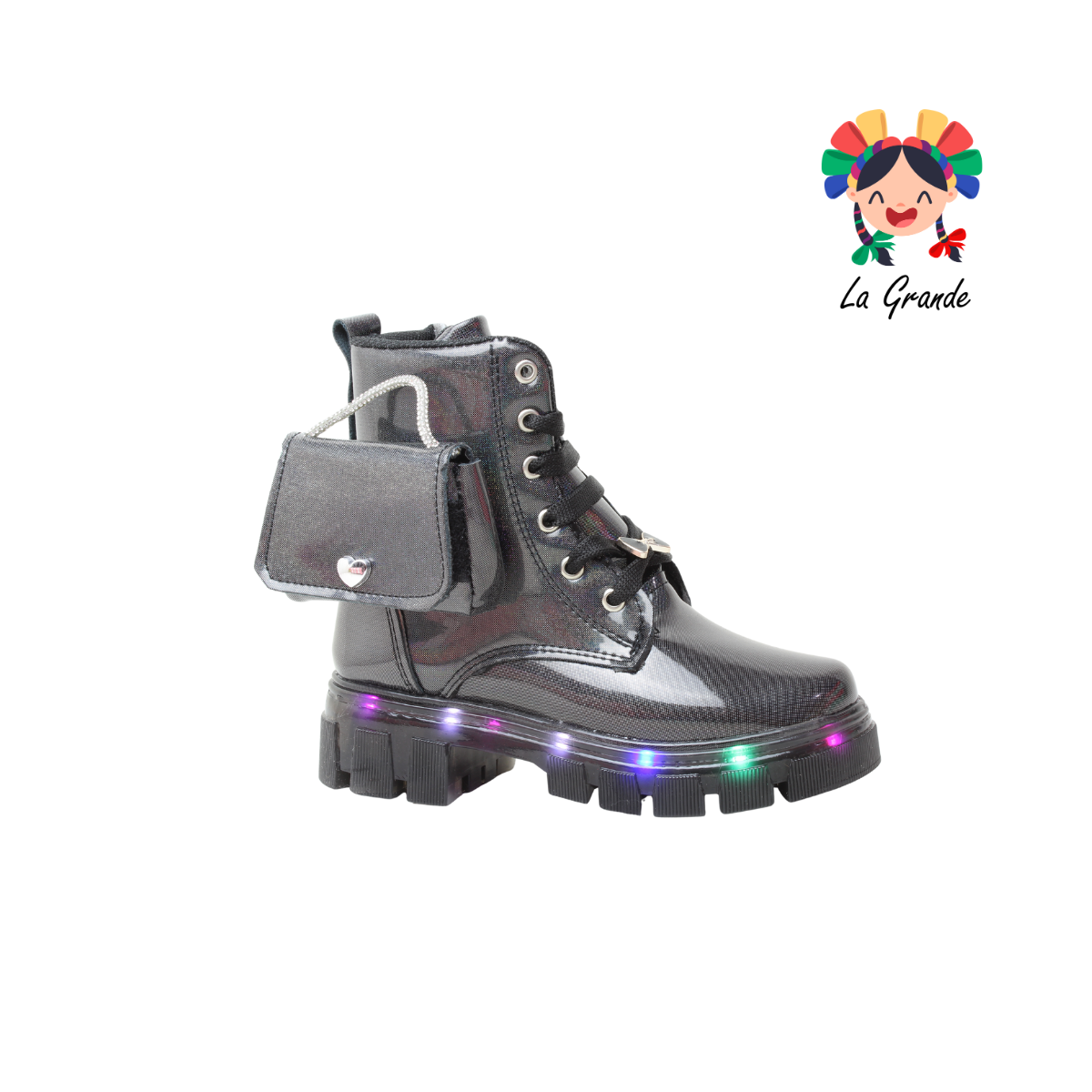 B004 DANIELS Negro Luminus Bota para Niña