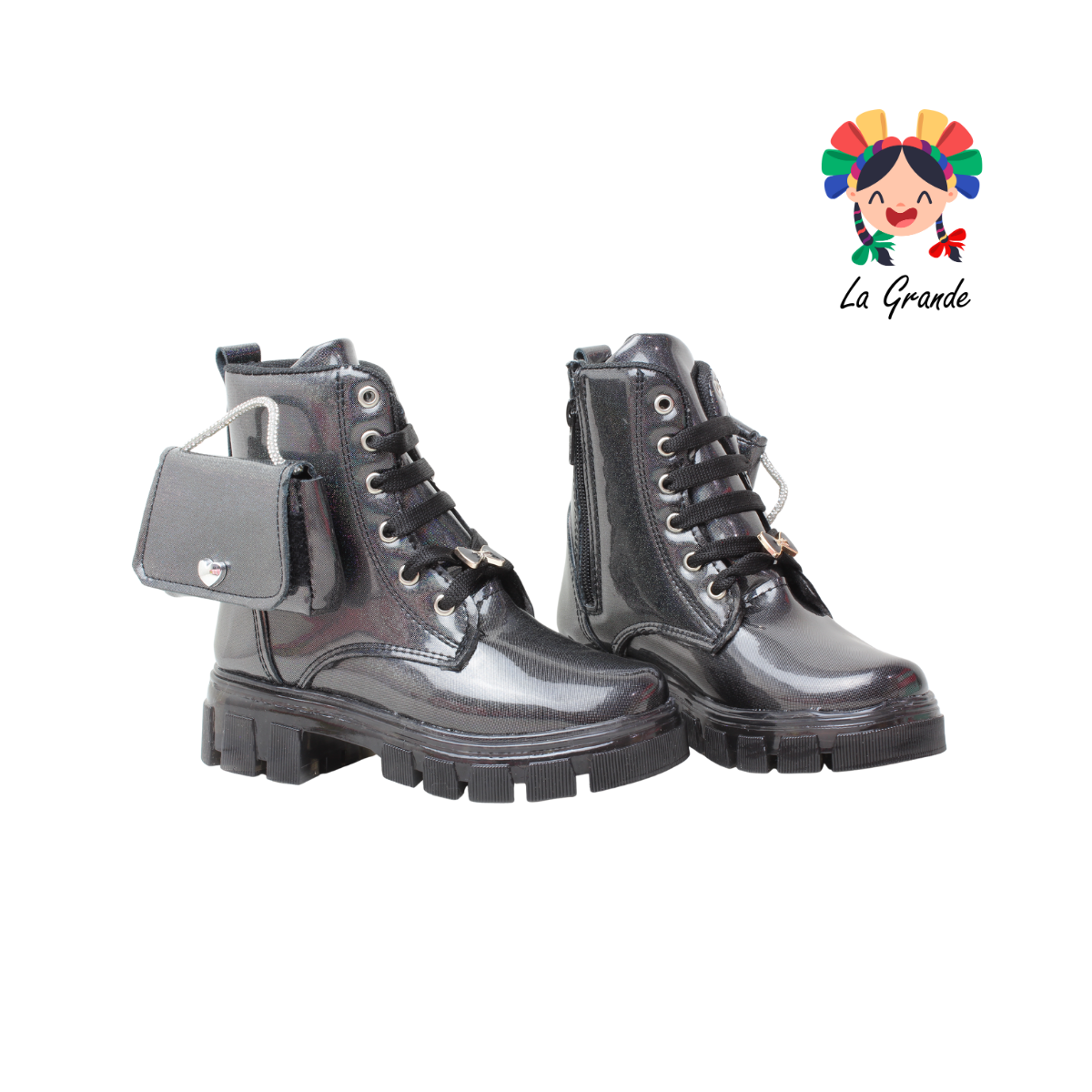 B004 DANIELS Negro Luminus Bota para Niña