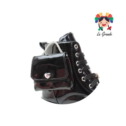 B004 DANIELS Negro Charol Bota para Niña