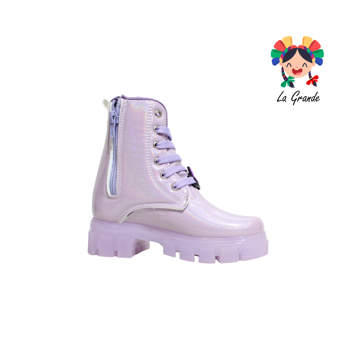B013 HUNTRI DANIELS Lila Luminus Bota Casual con Luces para Niña