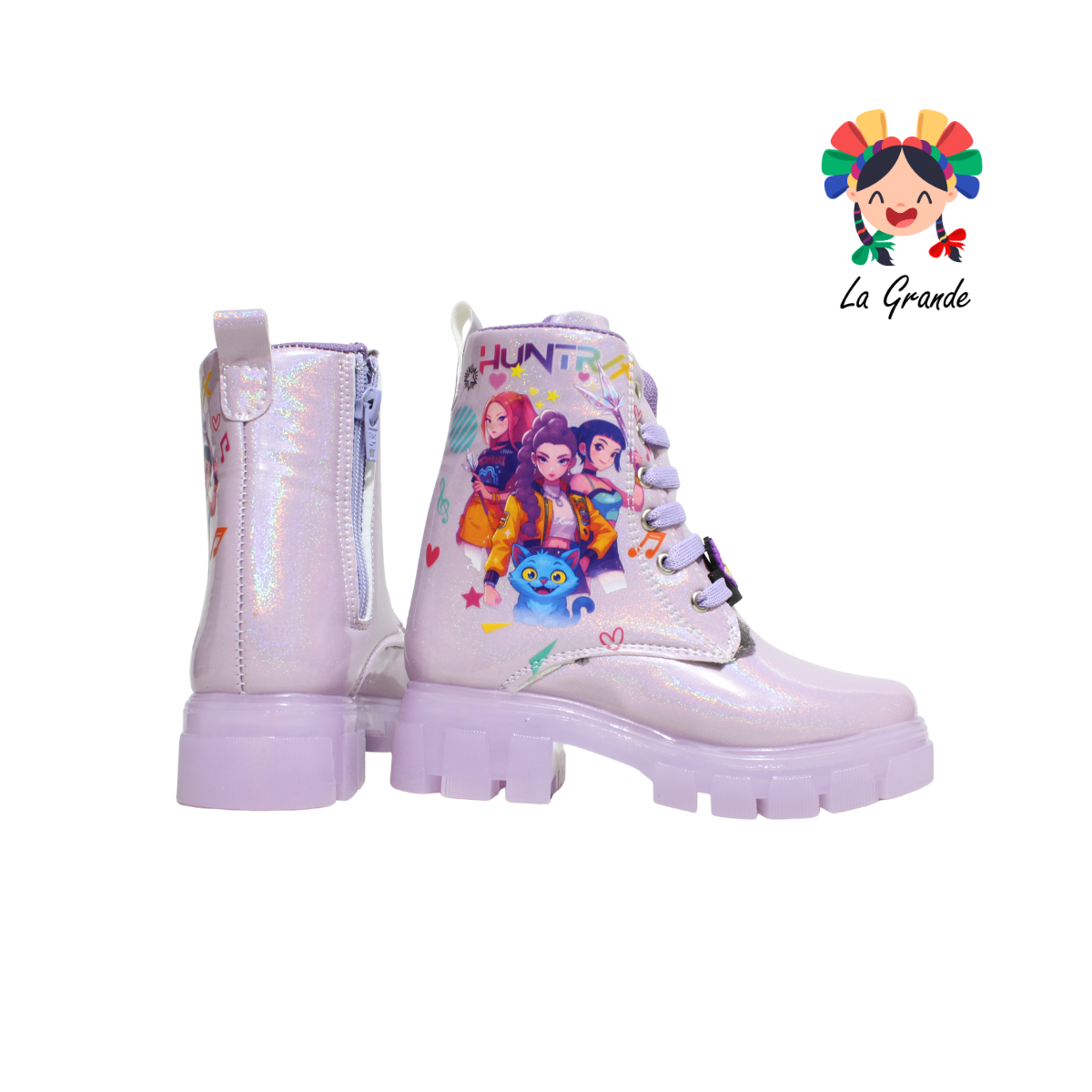 B013 HUNTRI DANIELS Lila Luminus Bota Casual con Luces para Niña