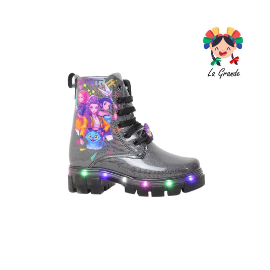 B013 HUNTRI DANIELS Negro Luminus Bota Casual con Luces para Niña