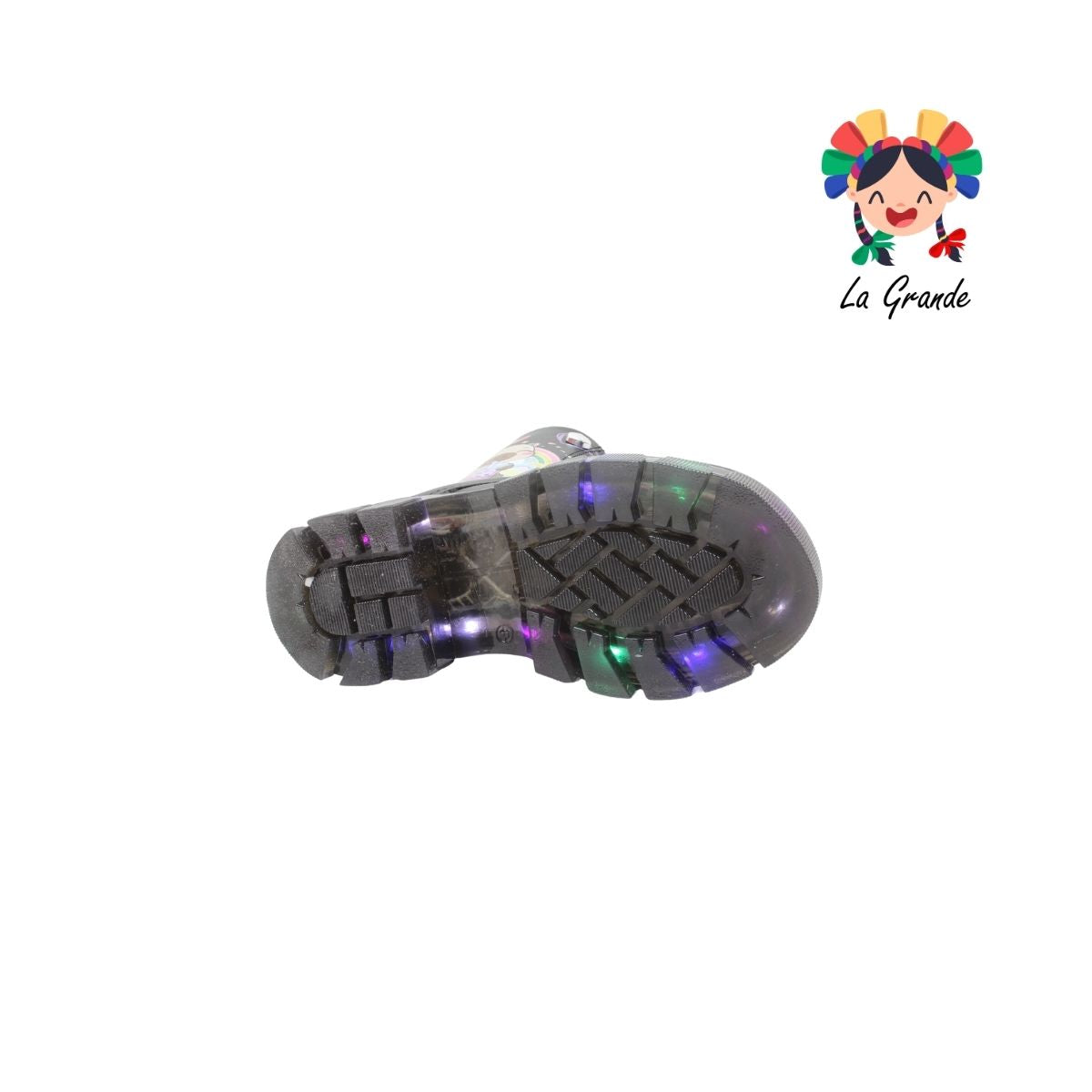 B08 CAPI DANIELS Negro Cabra Bota Casual con Luces para Niña