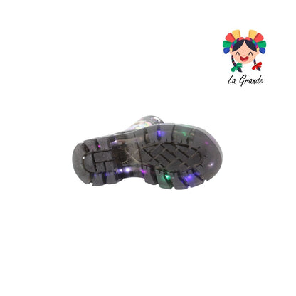 B08 CAPI DANIELS Negro Cabra Bota Casual con Luces para Niña