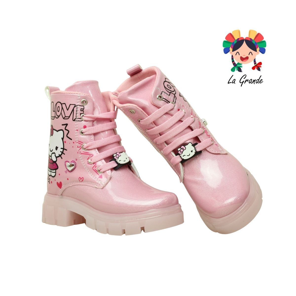 B09 DANIELS Luminos Rosa Bota Casual con Luces para Niña