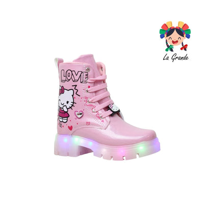 B09 DANIELS Luminos Rosa Bota Casual con Luces para Niña